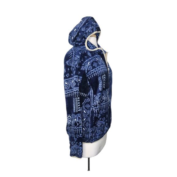 BP Bandana Print Fleece Zip Front Hooded Jacket Small NWT - Picture 3 of 10